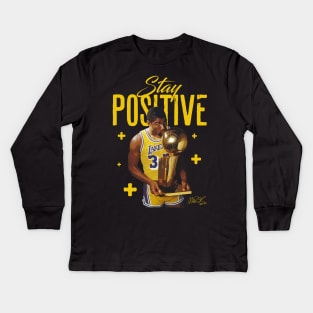 Magic Johnson Stay Positive Kids Long Sleeve T-Shirt